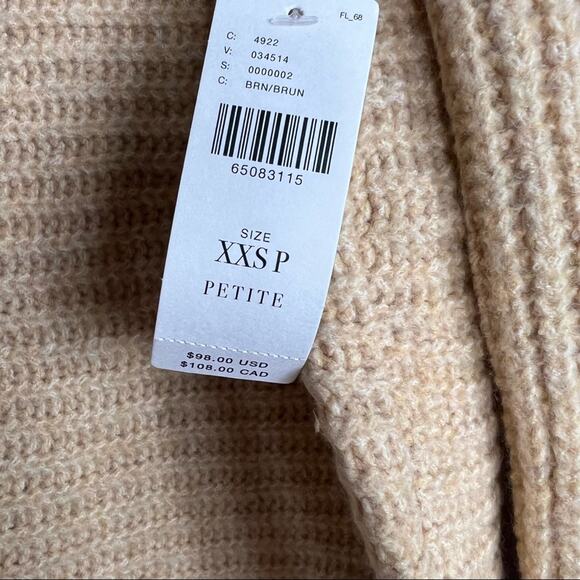 ANTHROPOLOGIE Pilcro Cowl Neck Sweater Brown NWT in XXSP - Picture 4 of 7